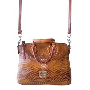 Vintage Dooney & Bourke Charleston Shopper Python Leather Handbag Crossbody